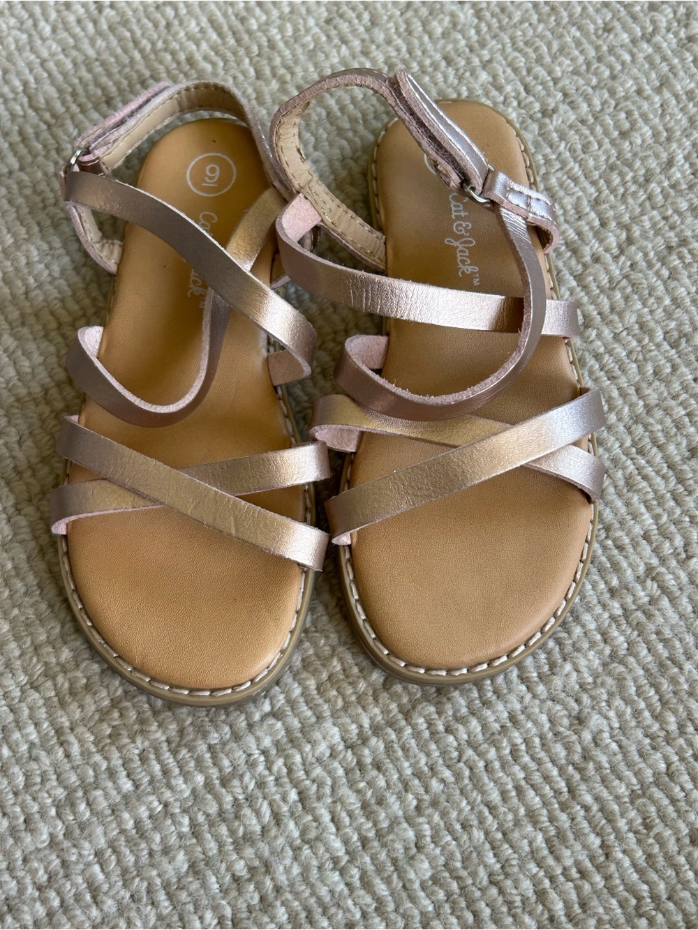 Cat & Jack Metallic Pink Strappy Girls' Sandals